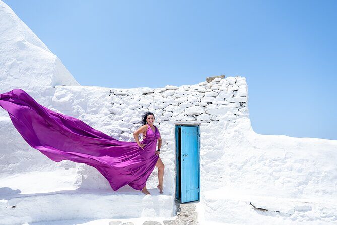 Mykonos Flying Dress Photoshoot - 50 edited photos in your inbox: what to expect in the final result