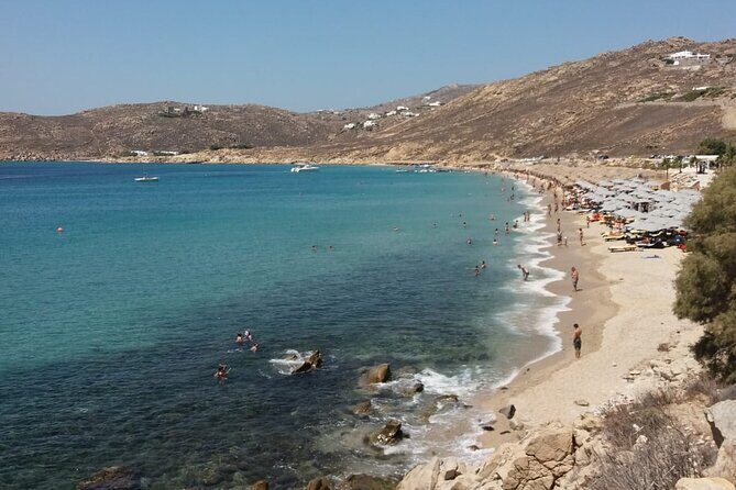 Mykonos Private Shore Excursion: Half-Day Island Discovery - Panormos Beach: relaxed bohemian vibes instead of nonstop partying