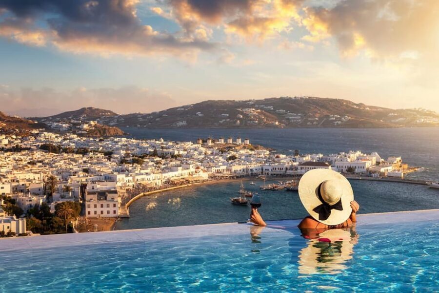 Mykonos: Private Tour Island With A Local - Agios Ioannis Diakoftis: beach time with Delos in the frame