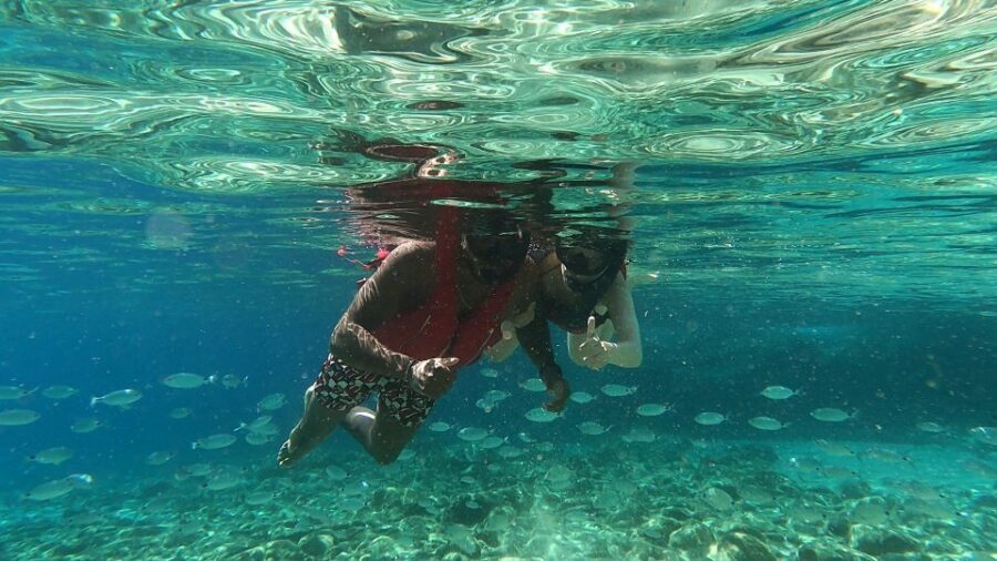 Mykonos: Secluded Bays Sea Kayaking Tour with GoPro Photos - The paddle to Agios Sostis: clear water and calmer landings