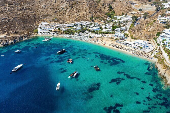 Mykonos: Small Group Tour for Cruise Passengers —Port Pickup - Elia and Kalafatis beaches: brief swim time that still feels like a break