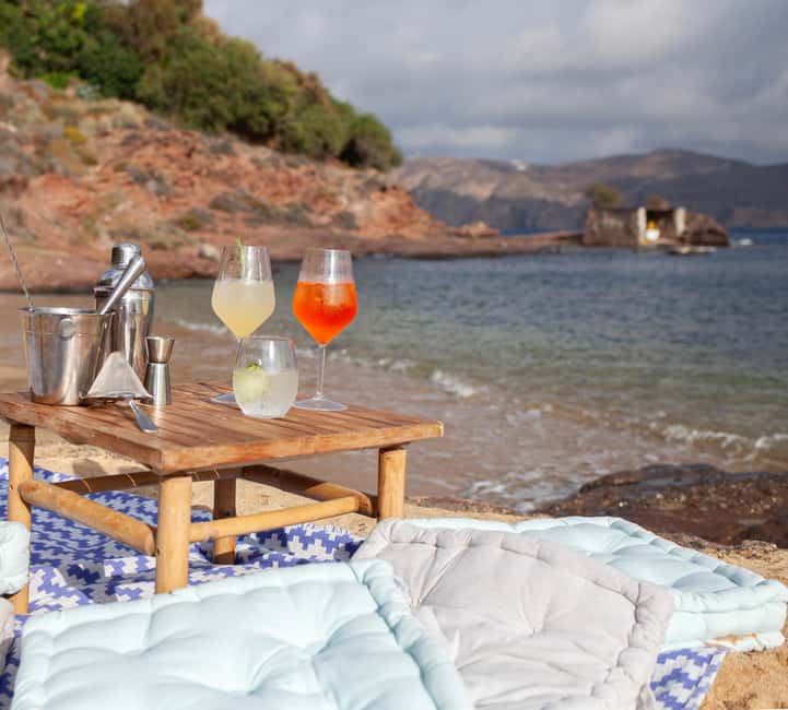 Mykonos: Sunset Cocktail Making Class on a Secluded Beach - Tasting ouzo, tsipouro, and mastic