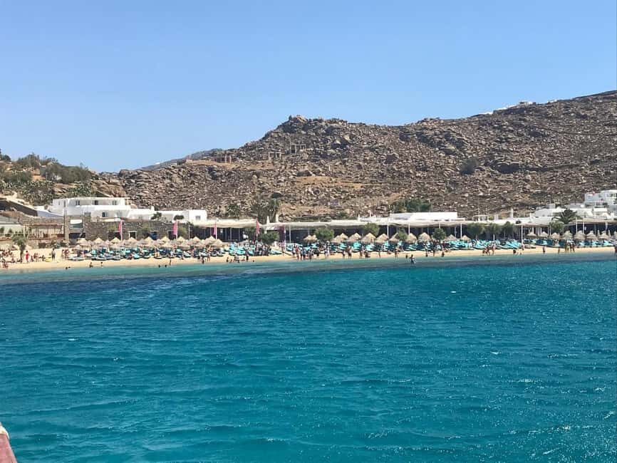 Mykonos: Sunset Sail Cruise to Rhenia, Beach Hopping, Dinner - Lunch is onboard: early Greek buffet, drinks, and a farewell shot