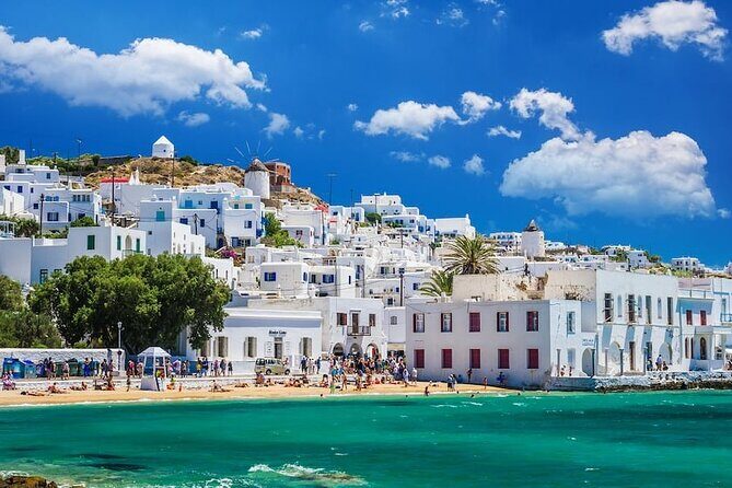 Mykonos Tour from Cruise Port including Little Venice & Windmills - Mykonos Town Hall and Old Port Area: A Quick Architecture Hit