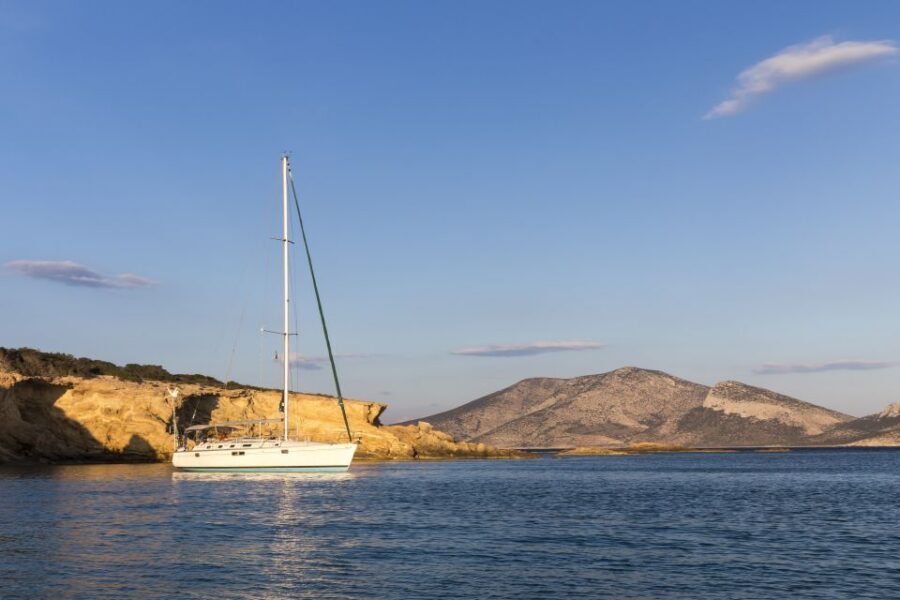 Naxos: Full-Day Small Cyclades Sailing Cruise - How the crew finds calm water on a windy Aegean