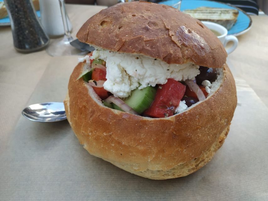 Naxos: Naxos Town Food Tour with Tastings and Wine - What you actually eat: potato comfort, phyllo variety, and more