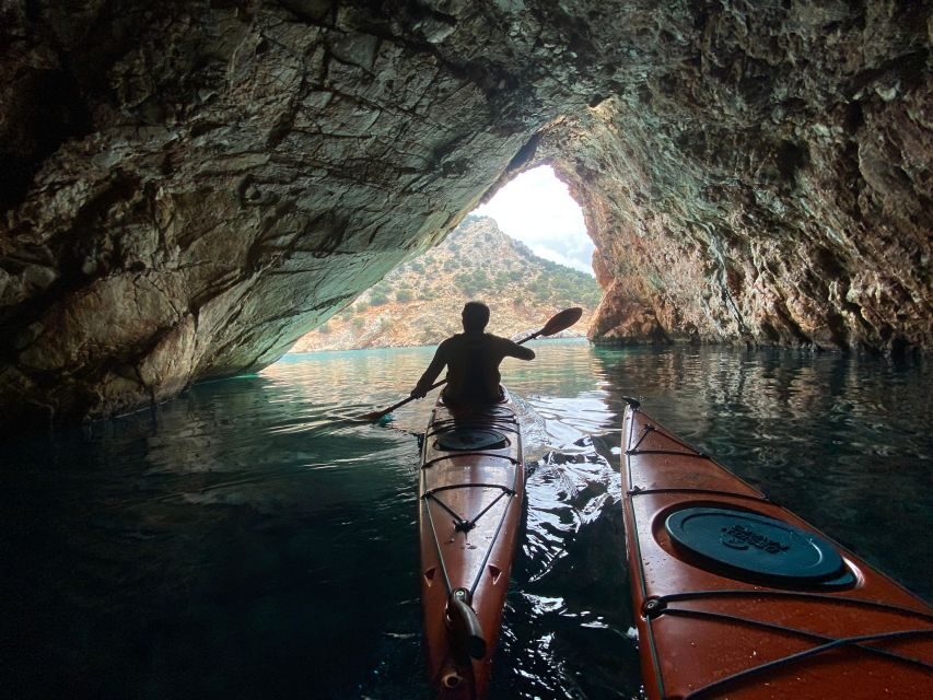 Naxos: Rhina Cave and Coastline Sea Kayaking Tour - Rhina Cave: snorkeling from a secluded beach