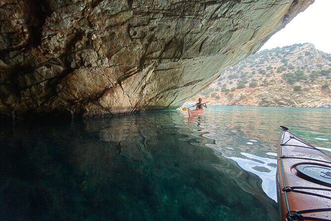 Naxos: Rhina Cave Sea Kayaking Tour - Kayak pacing, distance, and the safety setup you feel