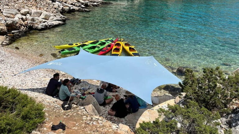 Naxos: Rina Cave Sea Kayak Tour with Snorkeling and Picnic - Kalantos Beach start: instruction first, not speed