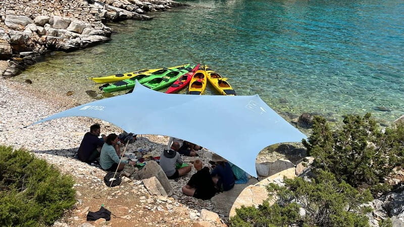 Naxos: Rina Cave Sea Kayak Tour with Snorkeling and Picnic - Kalantos Beach start: instruction first, not speed