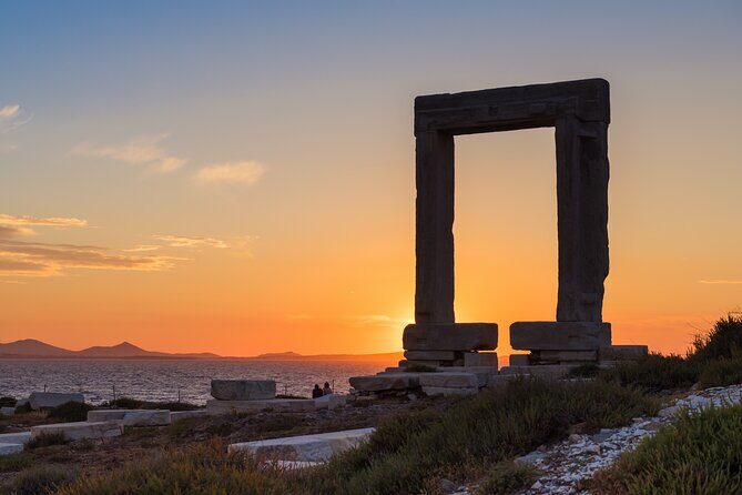 Naxos Town Sunset Walk - Starting at the Sphinx: your bearings for Naxos Old Town