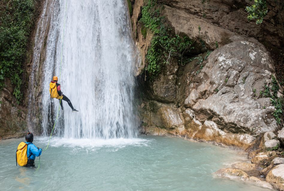 Neda: Canyoning Adventure - Entering the Neda gorge from the waterfall parking area