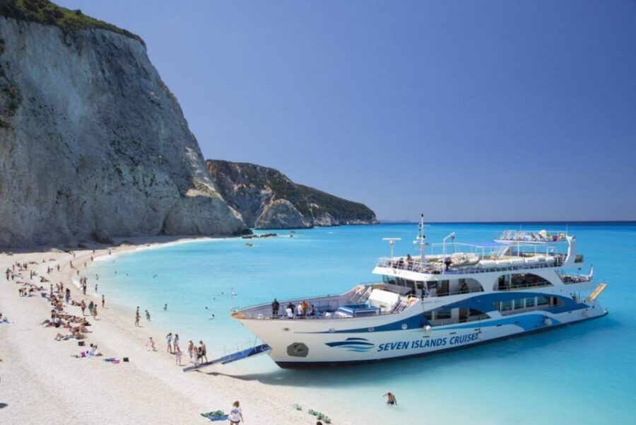 Nidri daily cruise in the Ionian with Makedonia Palace - Meganisi and Papanicolis Cave: the WWII submarine story stop