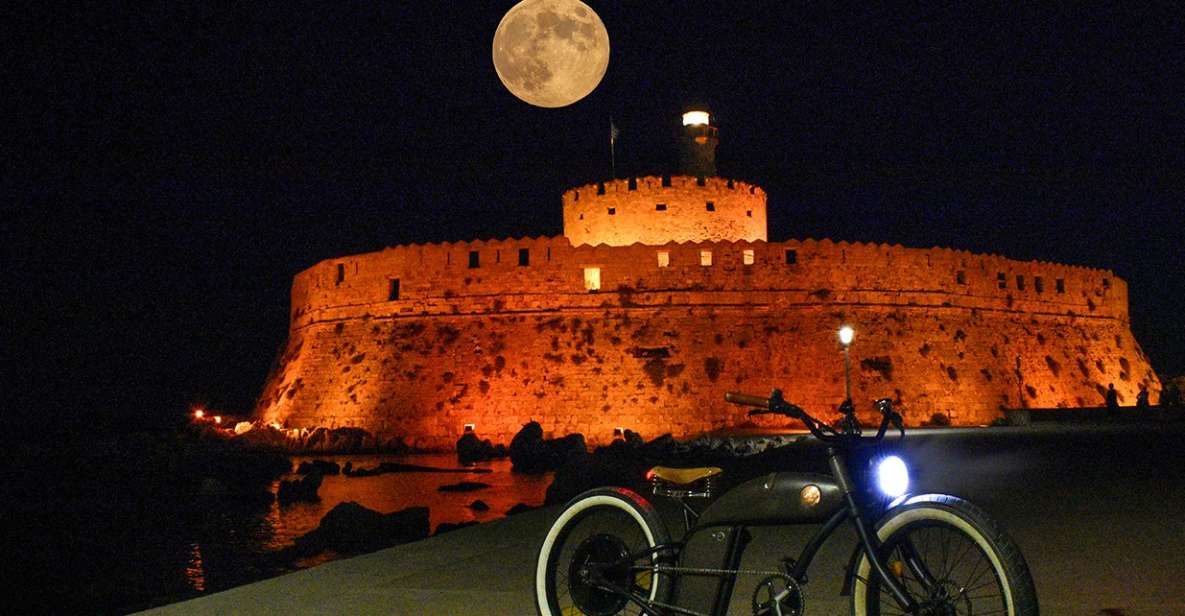 Night Rhodes: old town Gastro e-bike tour with drink & meze - Harbor walls and the best evening views