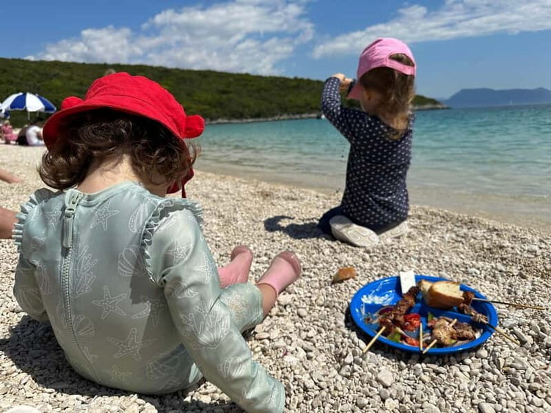 Nydri: Island Hopping Boat Cruise with Beach BBQ Lunch - Skorpios and Onassis Island stories: history without the museum vibe