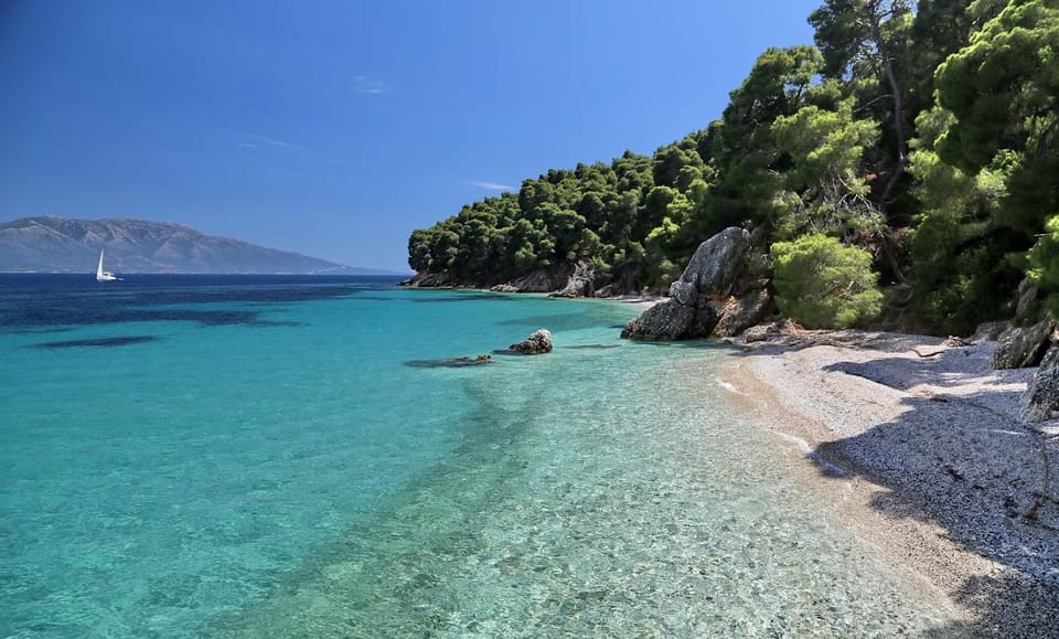 NYDRI: LEFKADA Cruise - Nydri - Meganisi - Kastos - Kalamos - Morning views through the Meganisi channel