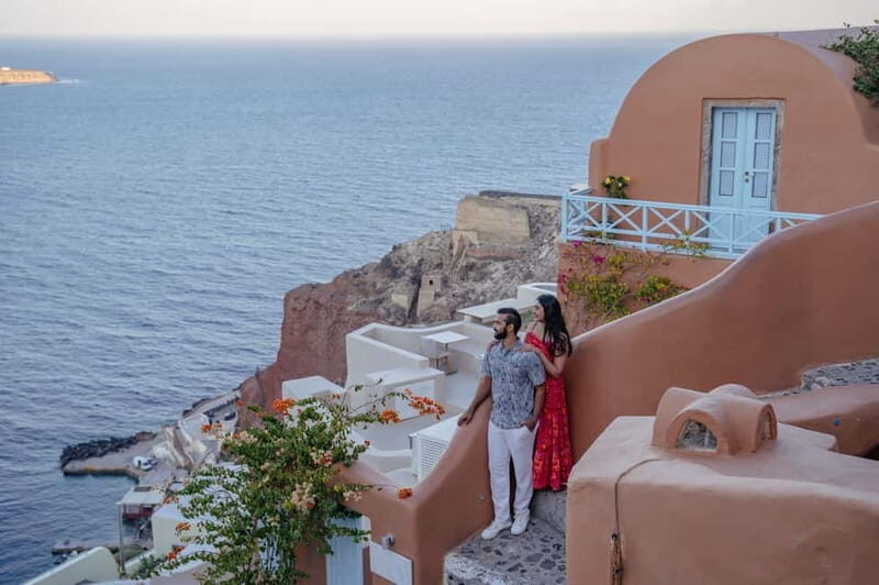 Oia: Couple Photoshoot Seprate Entrance to Blue Dome - Key highlights you’ll feel immediately
