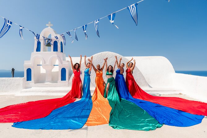 Oia Flying Dress Photoshoot Santorini - Who will enjoy this most