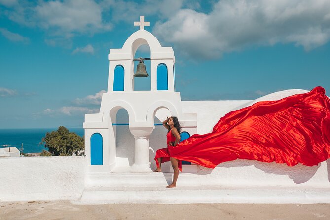 Oia Flying Dress Photoshoot Santorini - How to prepare for better photos