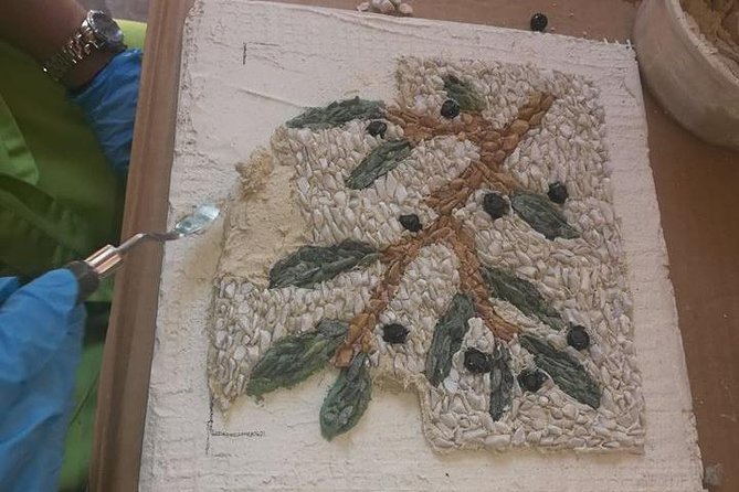 One day mosaic workshops in the Southern Peloponnese - Nippers, tweezers, and the careful work of placement
