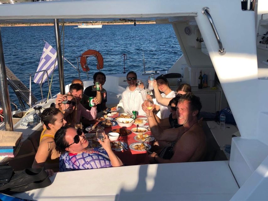 Paros: Catamaran Cruise with Swimming, Meal and Drinks - The lunch onboard: Greek cooking done properly, not a boat compromise