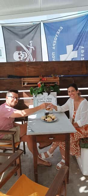 Paros: Greek Cooking Class with Meal and Wine - Olive oil, cheese, olives, and souma: the pre-cooking ritual