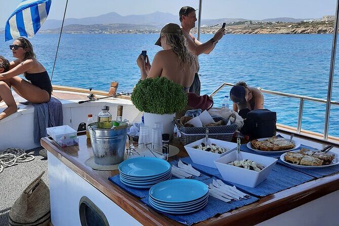 Paros Half Day Boat Tour from Naoussa port and Bay . - Stop 2 near Agios Ioannis Detis: Tourkou Ammos calm water