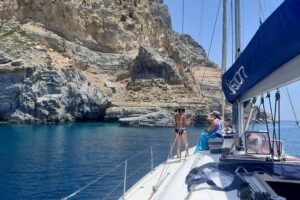 Paros Semi private Full day Sailing cruise - Rina’s Cave vibes and the sheltered cove strategy