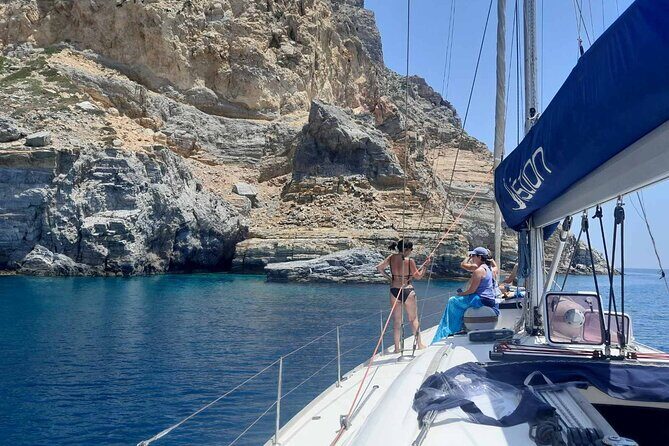 Paros Semi private Full day Sailing cruise - Rina’s Cave vibes and the sheltered cove strategy