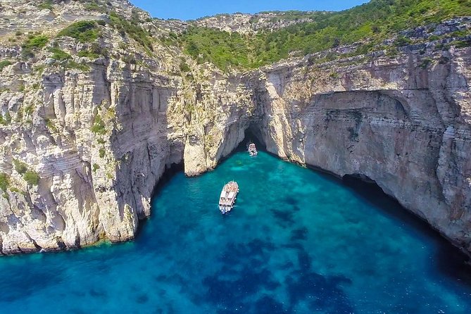 Paxos Antipaxos Blue Caves Day Tour from Corfu - Entering Ipapanti and Ahai Blue Caves