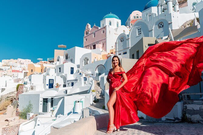 Photoshoot in Flying Dresses in Santorini - Stop 2: Imerovigli Viewpoints That Feel Less Rushed