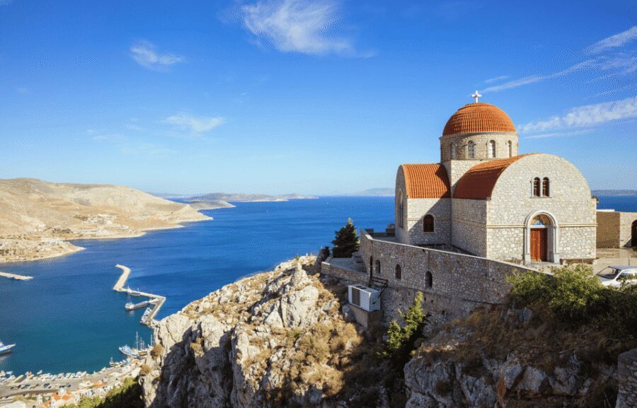 Pirate Cruise from Kos to Kalymnos, Pserimos, Plati & BBQ - Lunch onboard: souvlaki and salad that fit the pacing