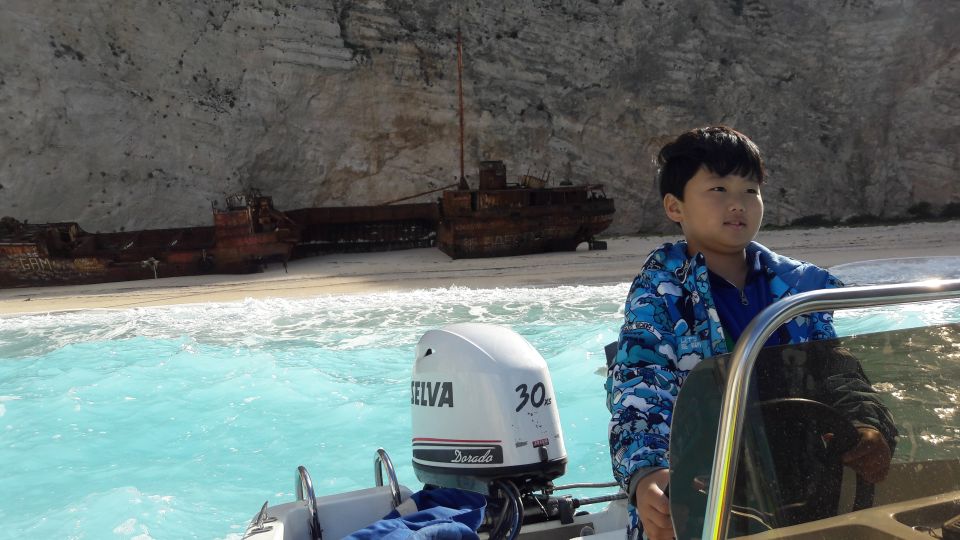 Porto Vromi: Navagio Beach & Blue Caves Private Boat Tour - Safety, weather, and physical demands