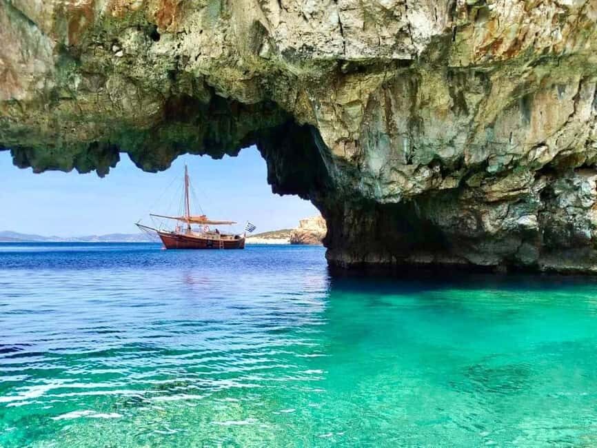 Pounta: A boat trip to the Pirate Cave - From Paros Toward Antiparos: San Spyridon Church and the First Big Views