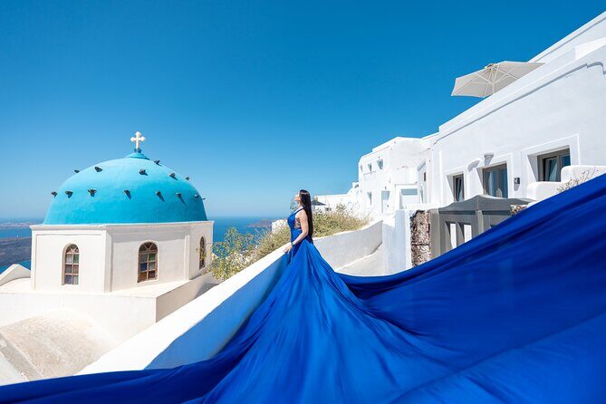 Premium Flying Dress Photoshoot Santorini with Pick up&Drop off - The Dress Part: Choosing Color and Getting Ready With Help