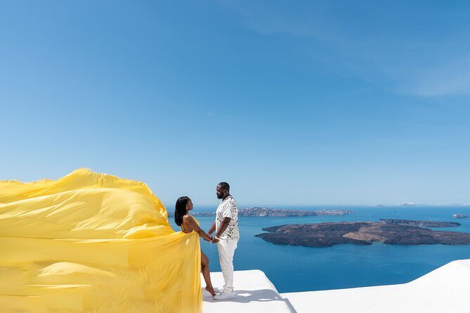 Premium Flying Dress Photoshoot Santorini with Pick up&Drop off - Photo Delivery: Raw Files in 48 Hours and Edited Portraits