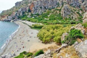 Preveli Beach and Damnoni Kourtaliotikowaterfalls from Rethymno - Preveli Palm Beach: two hours to swim and take in the palms