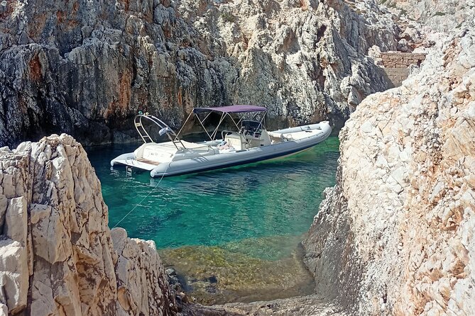 Private Boat Trip Chania Seitan (price per group-up to 9 people) - Katholiko Monastery and its clear-water fjord