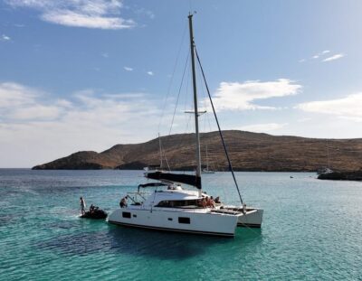 Private Catamaran Cruise Mykonos Delos with Meals & SUP - Sailing past Delos without leaving the boat