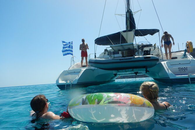 Private CATAMARAN daytrip - Lindos/ Rhodos with Lunch and drinks - Bay of Navarone Cruise: Coast Views, Cave Island, and the First Big Moment