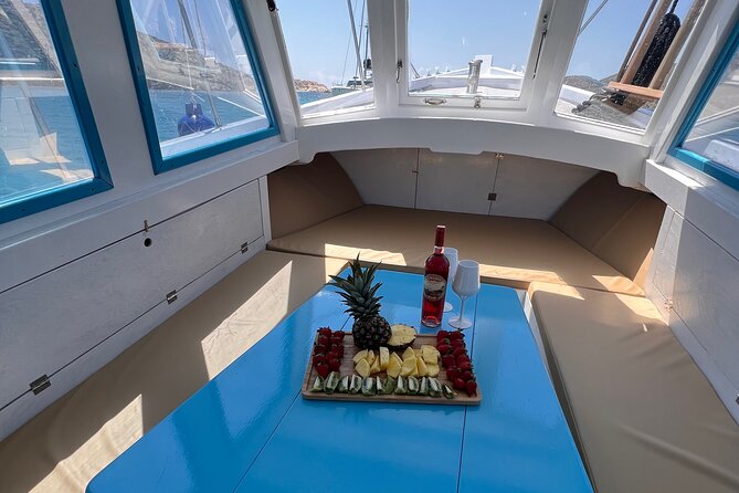 Private Cruise with Handmade Antique Boat around Mykonos-Full Day - Kalo Livadi closes the beach circuit