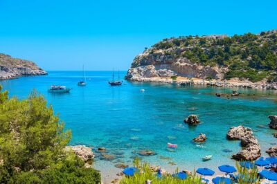 Private Day Trip to the most beautiful beaches of Rhodes on a traditional boat - Kallithea Springs: gardens, mosaics, and a handsome cove