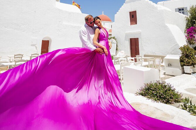 Private Flying Dress Photoshoot in Mikonos - Photo delivery: what you get, what gets retouched, and how fast