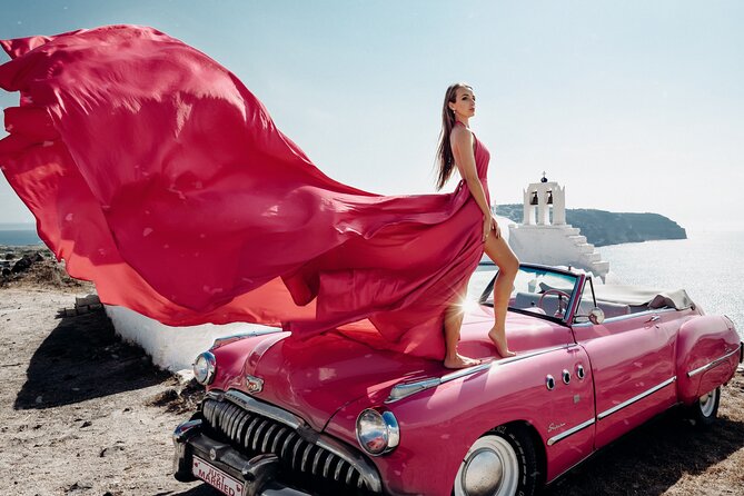 Private Flying Dress Photoshoot in Santorini - Key points to know before you book