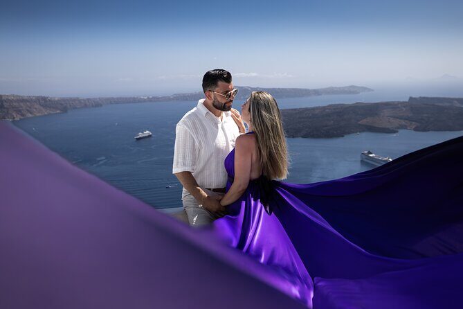 Private Flying Dress Photoshoot in Santorini – Blue Domes View - Weather, comfort, and what could slow you down
