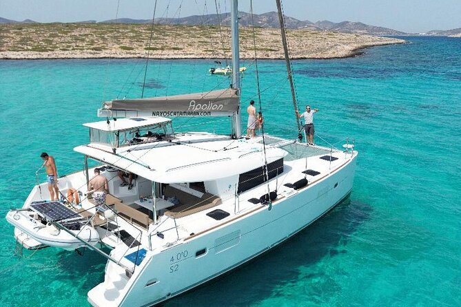 Private Half Day Catamaran Cruise - Leaving Naxos Town for a private half-day at sea