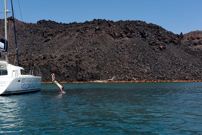 Private Luxury Caldera Cruise with a rich BBQ meal and Open Bar! - Pickup From Fira and Cruise Ports