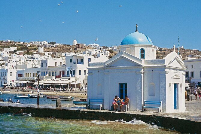 Private Mykonos Tour with Luxury car - Stop 2 + 3: Ano Mera and Panagia Tourliani (Icons, Courtyards, and a Key Ticket Detail)