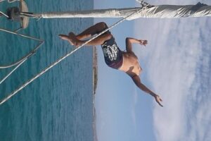 Private Sail in Chania - Stop 1: Kalami Parking and the White-Washed Chapel Swim