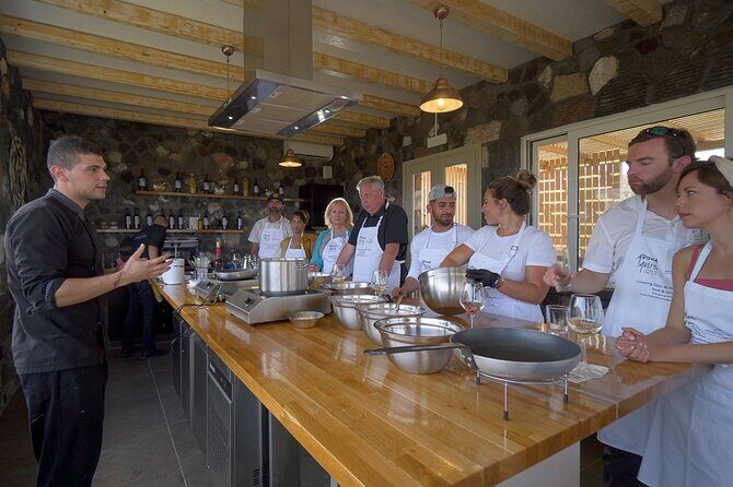 Private Santorini Cooking Class & Wine Tasting Tour - Stop 3 at Anhydrous Winery: where the cooking (and the Vinsanto) shows up